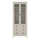 image 3 of Barcelona China Cabinet 2 Glass Doors with 3 Drawers in Cashmere Cream