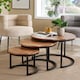 image 1 of Nest 3 Tables Solid Acacia Wooden Top Home Compact Furniture Design Living Room