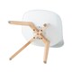 image 5 of Single Scandinavian Dining Chair with Leather Cushions Solid Wood Legs White