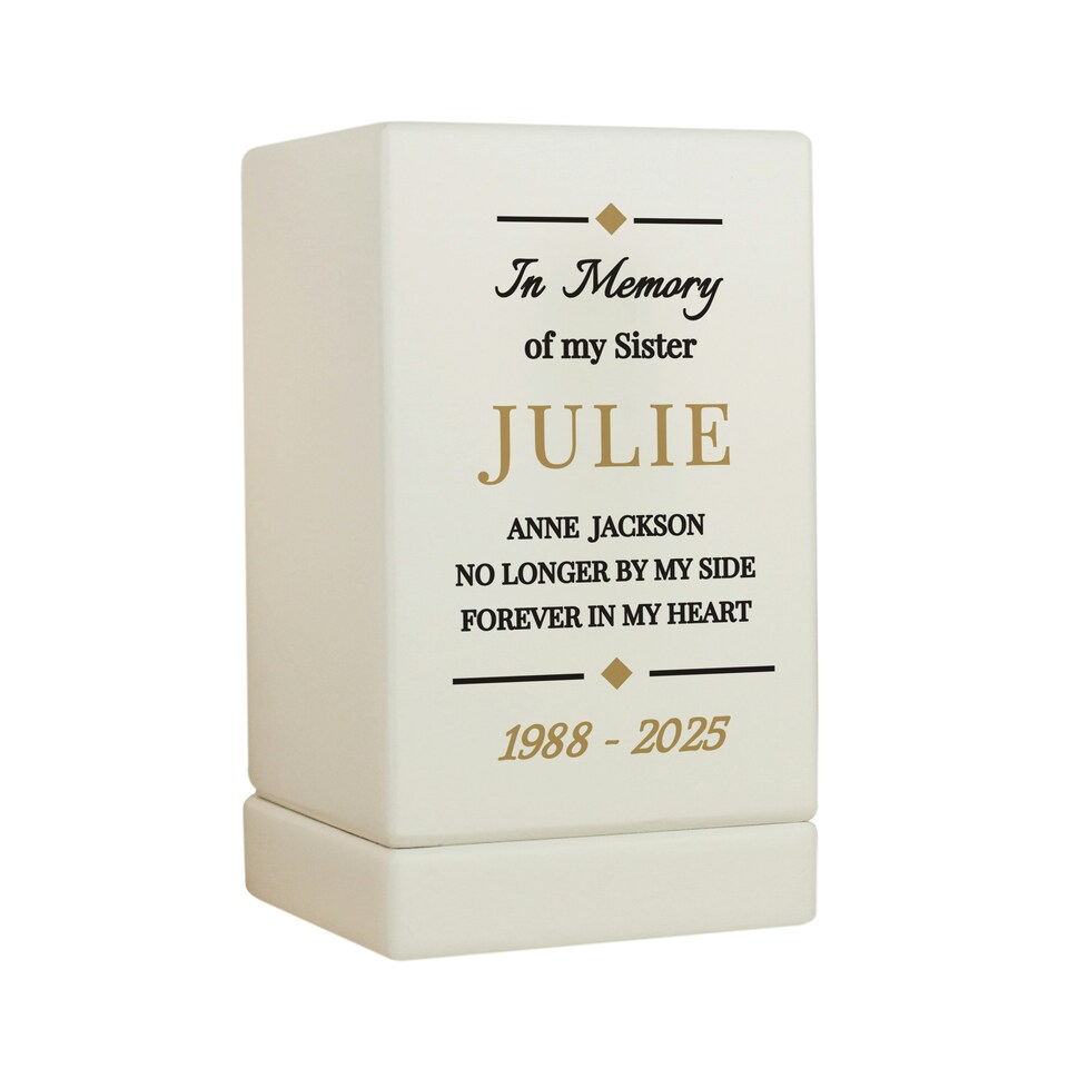 image 1 of Personalised Memorial Small Wooden Urn