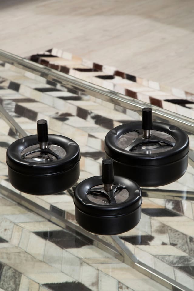 image 1 of Medium Black Spinning Ashtray
