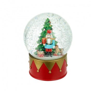 Heaven Sends Winter Nutcracker Scene Snow Globe - Patterned Base, 13 x 9 x 9 cm in Red