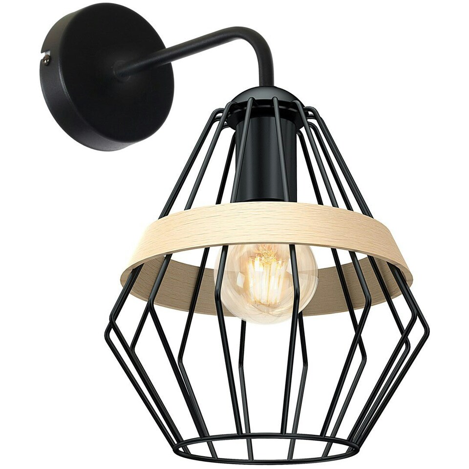 image 1 of Milagro Wall Lamp Cliff Black 1XE27