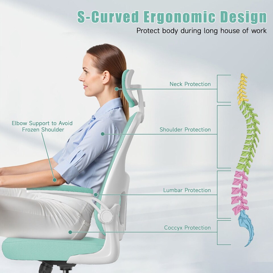 image 1 of Rattantree Ergonomic Office Chair With Headrest & Lumbar Support