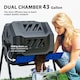 image 3 of (Blue, 160L) Outsunny Outdoor Tumbling Compost Bin with Dual Chamber