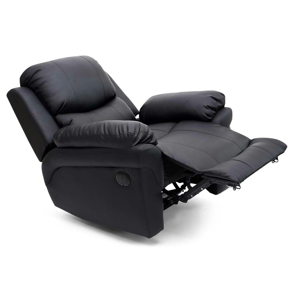 image 1 of Madison Electric Bonded Leather Automatic Recliner Home Lounge Chair (Black)