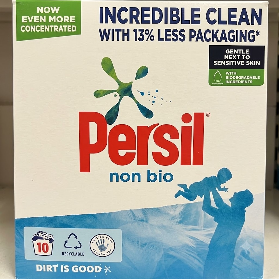 Persil Fabric Cleaning Washing Powder Non Bio 10 Wash (Pack of 7)