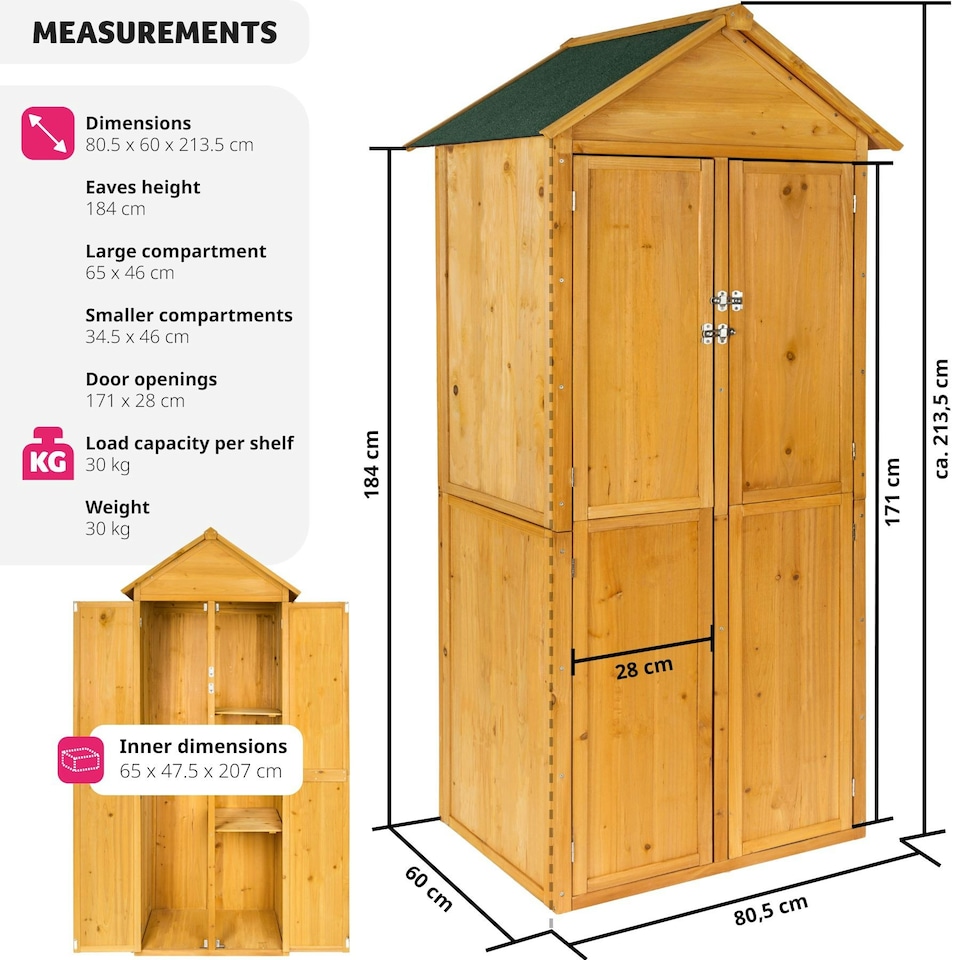 image 1 of Garden Shed with Pitch Roof - impregnated wood, Bitumen roofing felt Brown