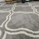 image 4 of KUKOON Grey Modern Trellis Bordered Living Area Rug 120cm x 170cm | Grey