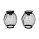 image 1 of ValueLights 2 Pack Solar Powered Outdoor Black Metal Mesh Cage Garden Lantern Lights