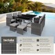 image 2 of Garden Table and Chairs Malaga - 10 seats with cushions, dining table, rain cover | Grey | grey | 53 x 53 x 87 cm | 1