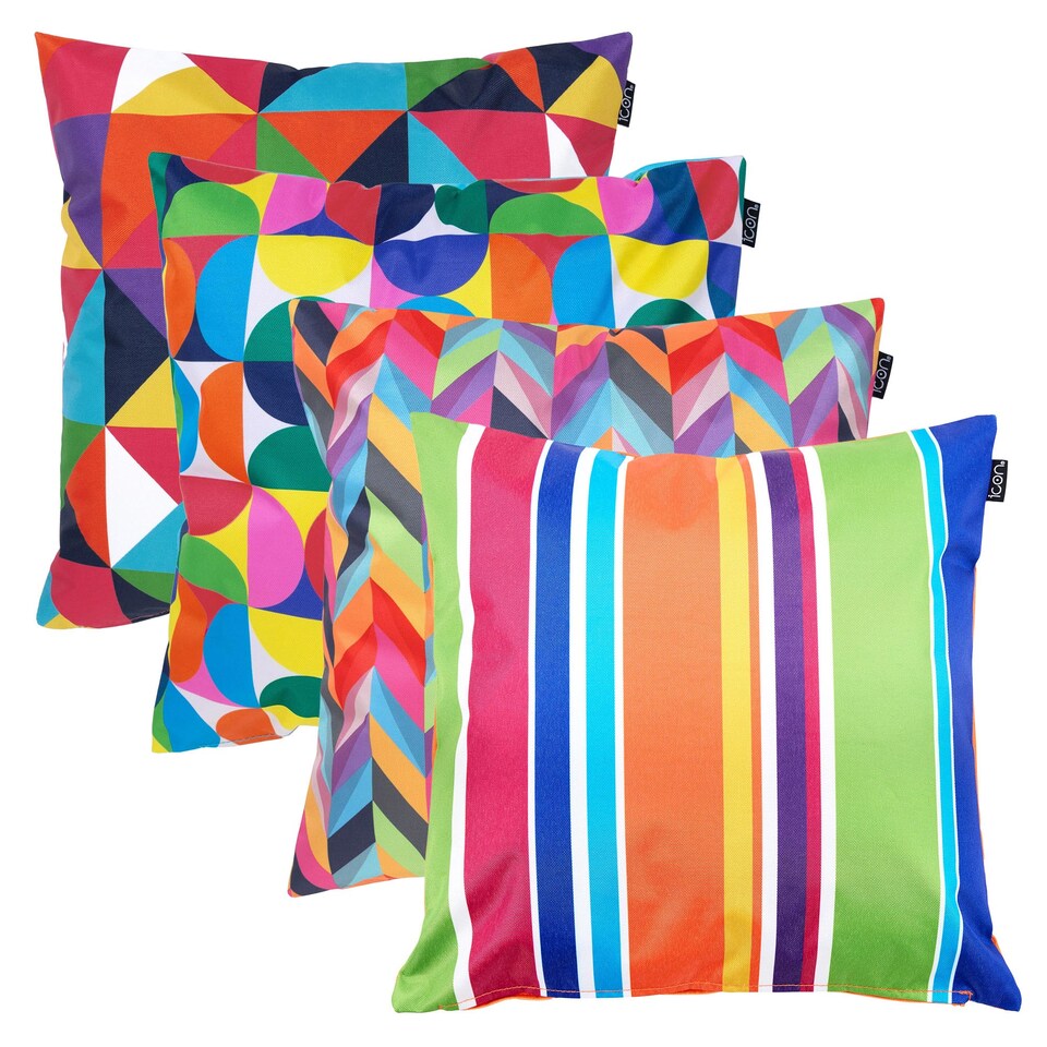image 1 of 4PK Cushion, Herringbone, Tech Geo, Tech Stripe, Circular Geo