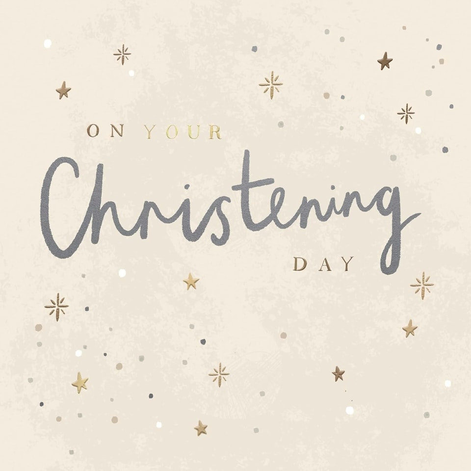 image 1 of Stunning Stars Luxury Foiled Christening Congratulations Card