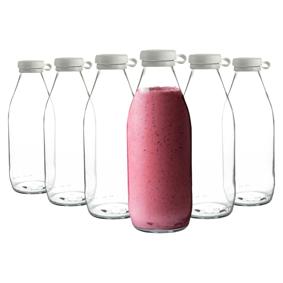 image 1 of Argon Tableware Tallo Glass Bottles - 1 Litre - Clear - Pack of 6