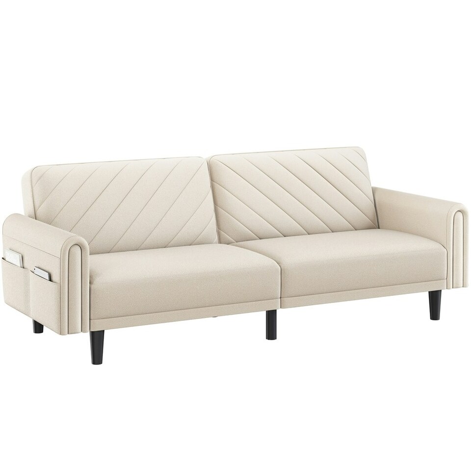 image 1 of Yaheetech Fabric 3-Seater Sofa Bed for Limited Space Grey | Light Grey