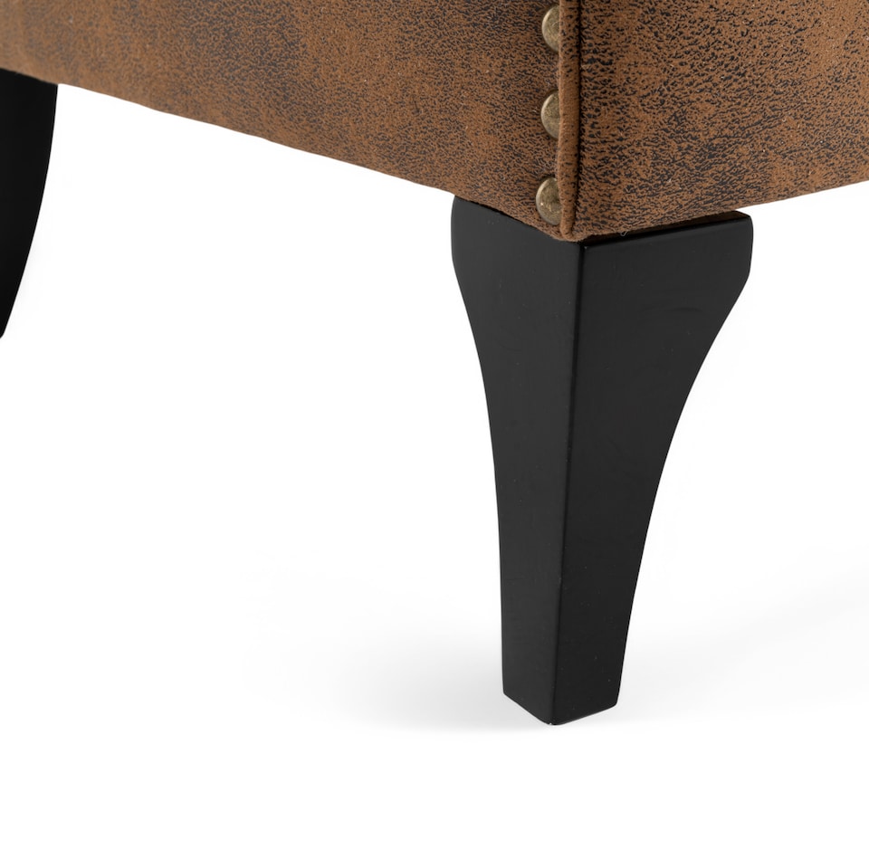 image 1 of Faux Leather Suede Brown Segovia Accent Wingback Chair