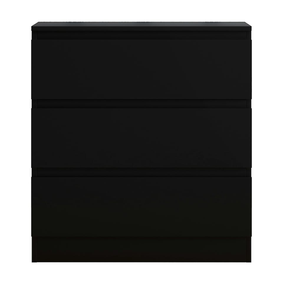 image 1 of FWStyle Carlton 3 Drawer Chest Of Drawers - Matt Black