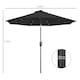 image 5 of Outsunny Garden Parasol Outdoor Tilt Sun Umbrella LED Light Black