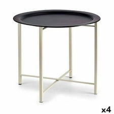 Side table White Black Metal 52 x 44 x 52 cm (4 Units) N/A