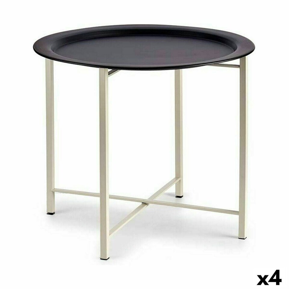 image 1 of Side table White Black Metal 52 x 44 x 52 cm (4 Units) N/A