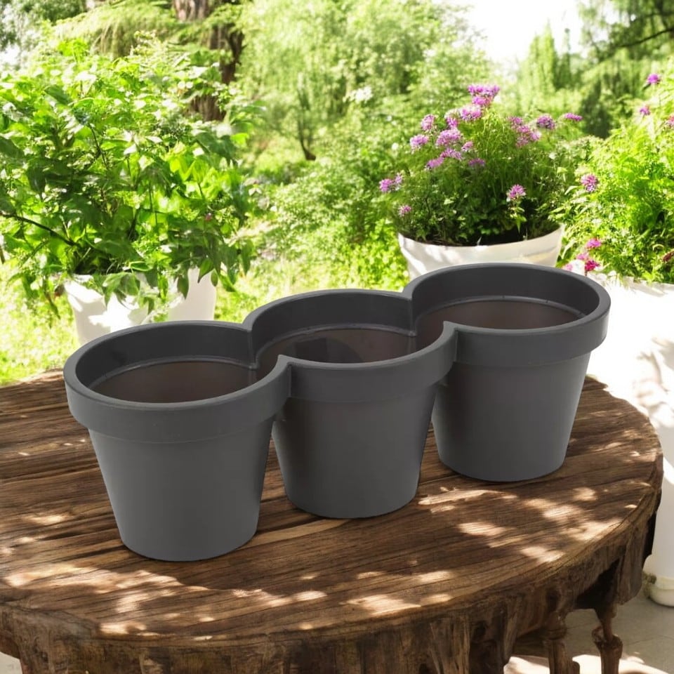 image 1 of 3 Section Plastic Plant Pots - 44x44x44cm