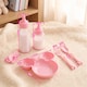 image 4 of BiBi Doll Feeding Set 6 Pc Baby Doll Accessory Playset Pink Plate Utensils