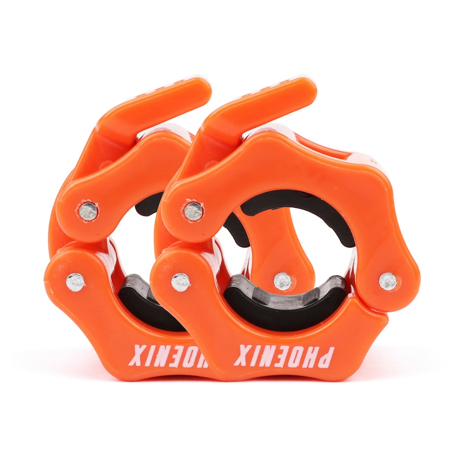 image 1 of Phoenix Fitness Barbell Clamps 1 inch Orange