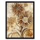 image 1 of Abstract Earthy Wildflowers Floral Mandala Black Framed Wall Art Print A4