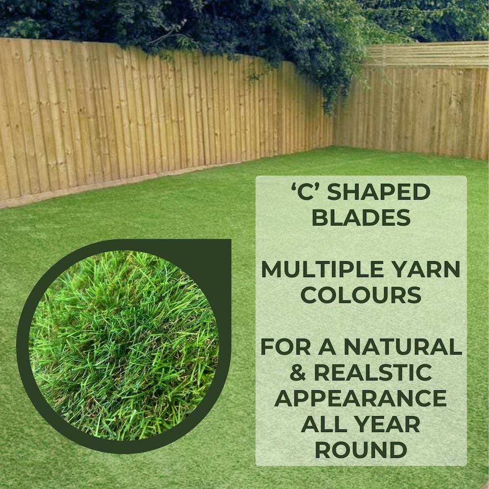 image 1 of 30mm Artificial Grass - Natural and Realistic Fake Lawn Astro Turf | Green | 3M x 3M | 1