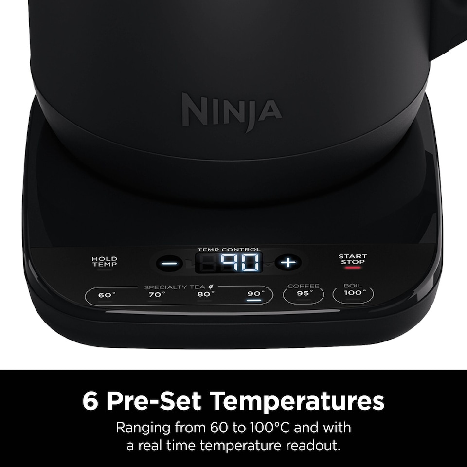 image 1 of Ninja KT200UK Perfect Temperature Kettle Black with Stainless Steel