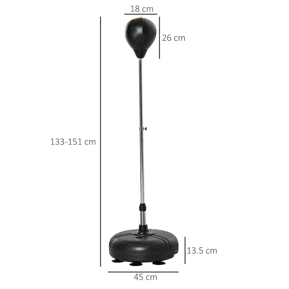 image 1 of HOMCOM Punching Bag with Stand Boxing Bag Set, 133-151cm, Gold Tone