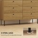 image 6 of HOMCOM Bedroom Chest of Drawers, Modern 6 Drawer Dresser with Rounded Corners and Steel Legs for Living Room, Hallway, Entryway, Oak