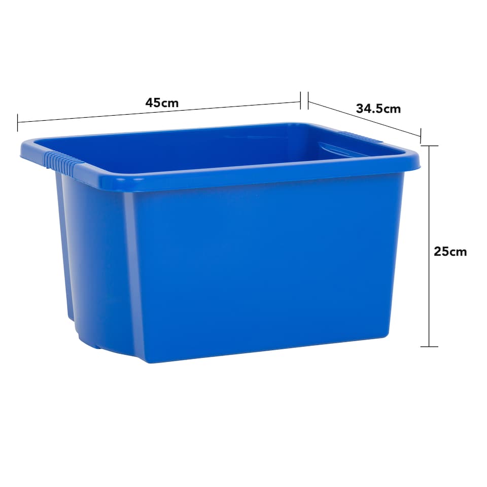image 1 of Wham Stack & Store 4 x 30L Plastic Storage Boxes | Blue | 4