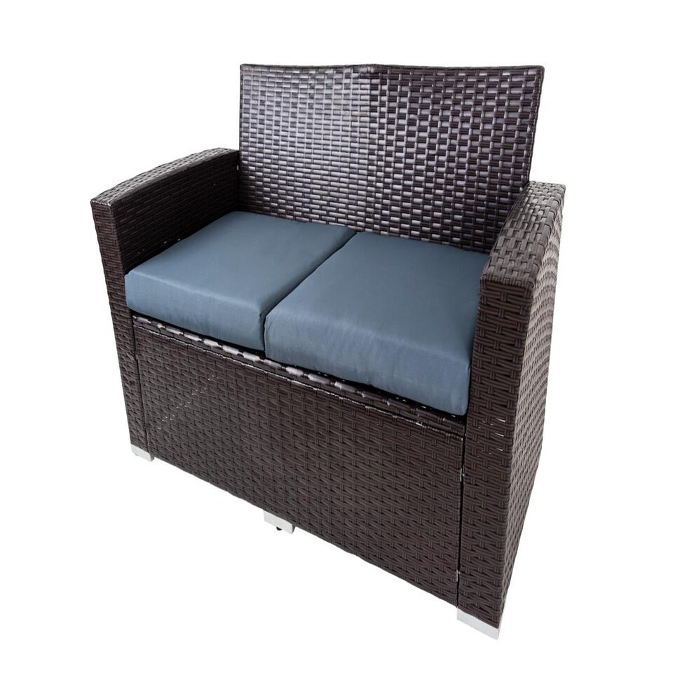image 1 of Dark Brown Rattan Sofa 1 Sofa, 2 Chairs, 1 Table Multi