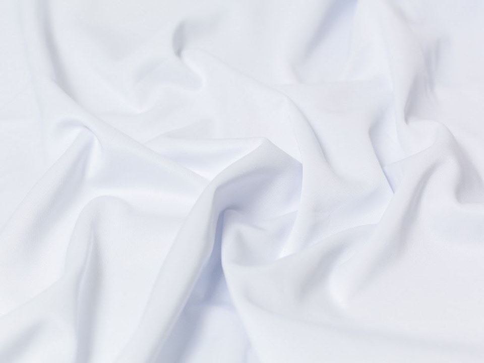 Minerva Core Range White Scuba Stretch Knit Fabric for Dressmaking, 160cm / 62" Wide - per metre