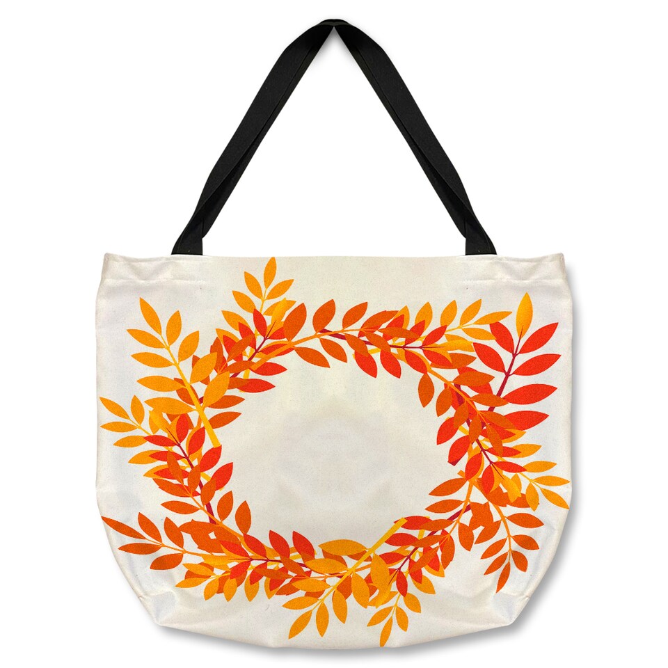 Orange & Red Autumn Leaves Tote bat | Multi