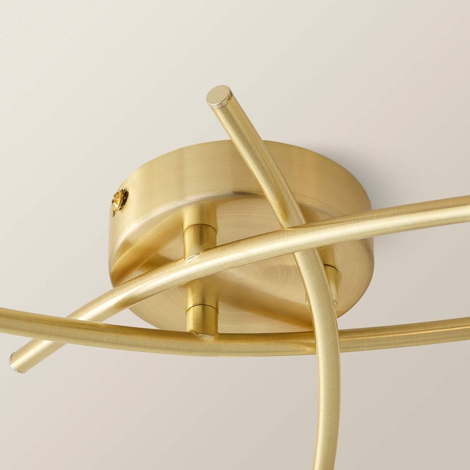 image 1 of ValueLights Maya Brushed Gold 3 Way Curved Cross Over Ceiling Light | Gold