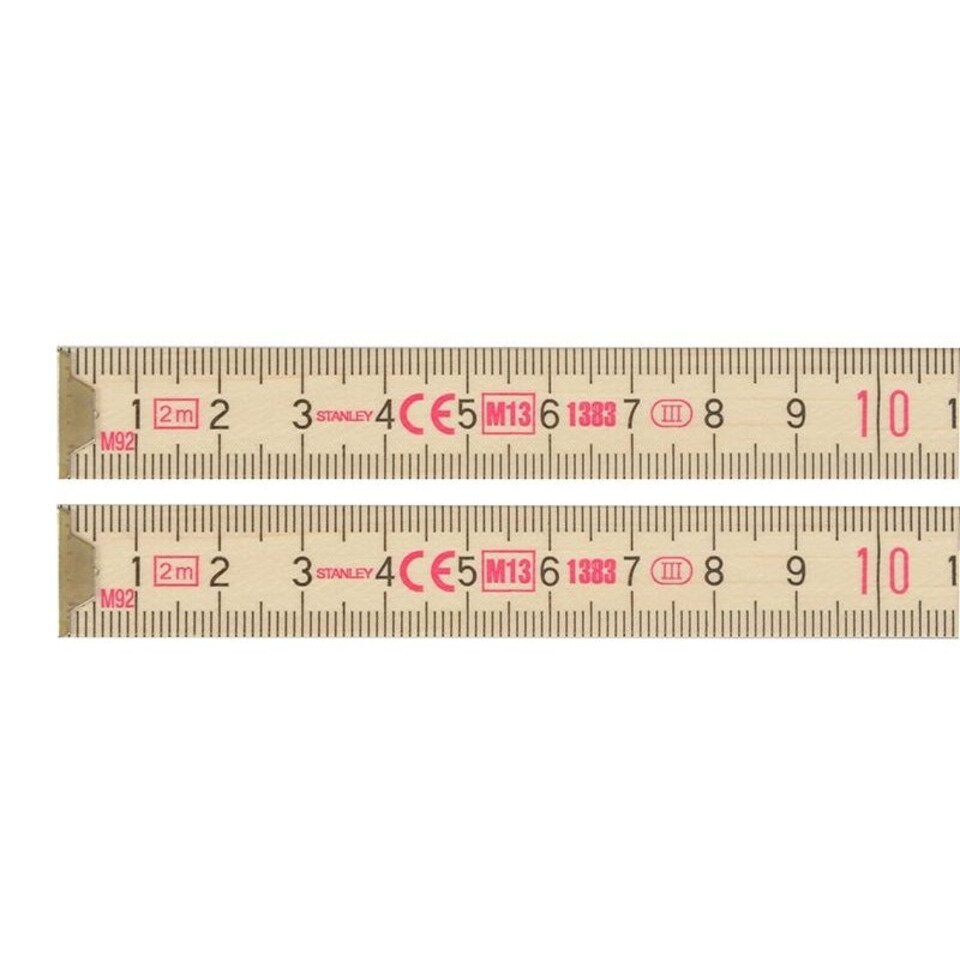 Stanley Hand Tools Wooden Folding Rule 2m - Multi Colour - One Size