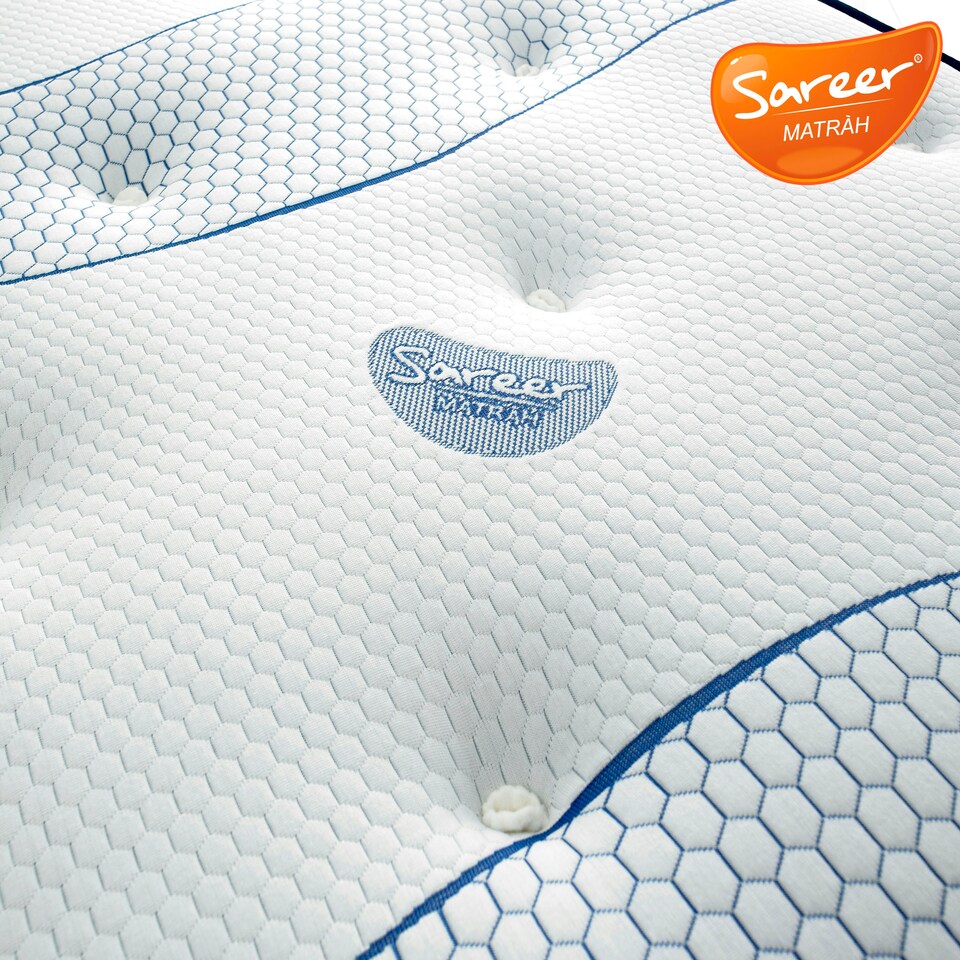 image 1 of Sareer Cool Blue Memory Foam Open Coil Mattress 5FT White | King