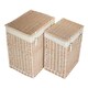 image 2 of Set of 2 Boutique White Wash Storage Laundry Hamper With Lining | White | White