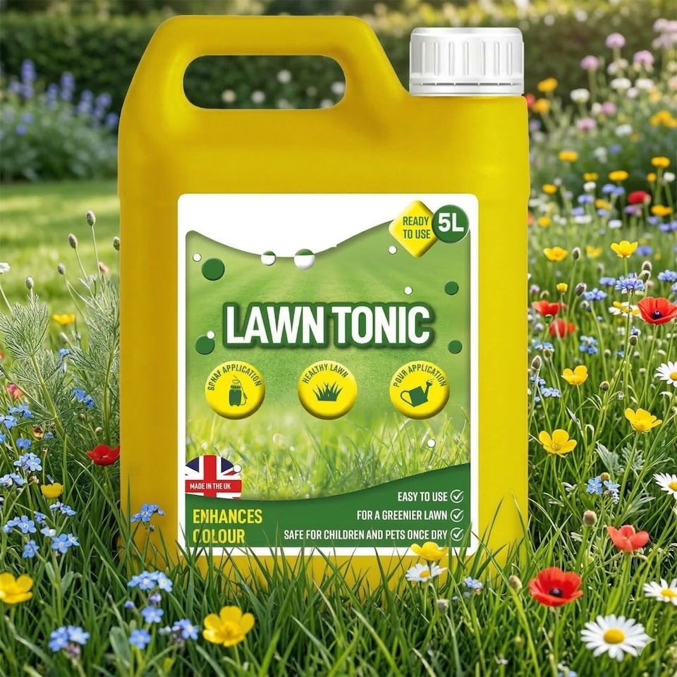 image 1 of 4 x 5 Litre Liquid Ready To Use Lawn Tonic Solution Strengthens Turf Against Wear & Tear