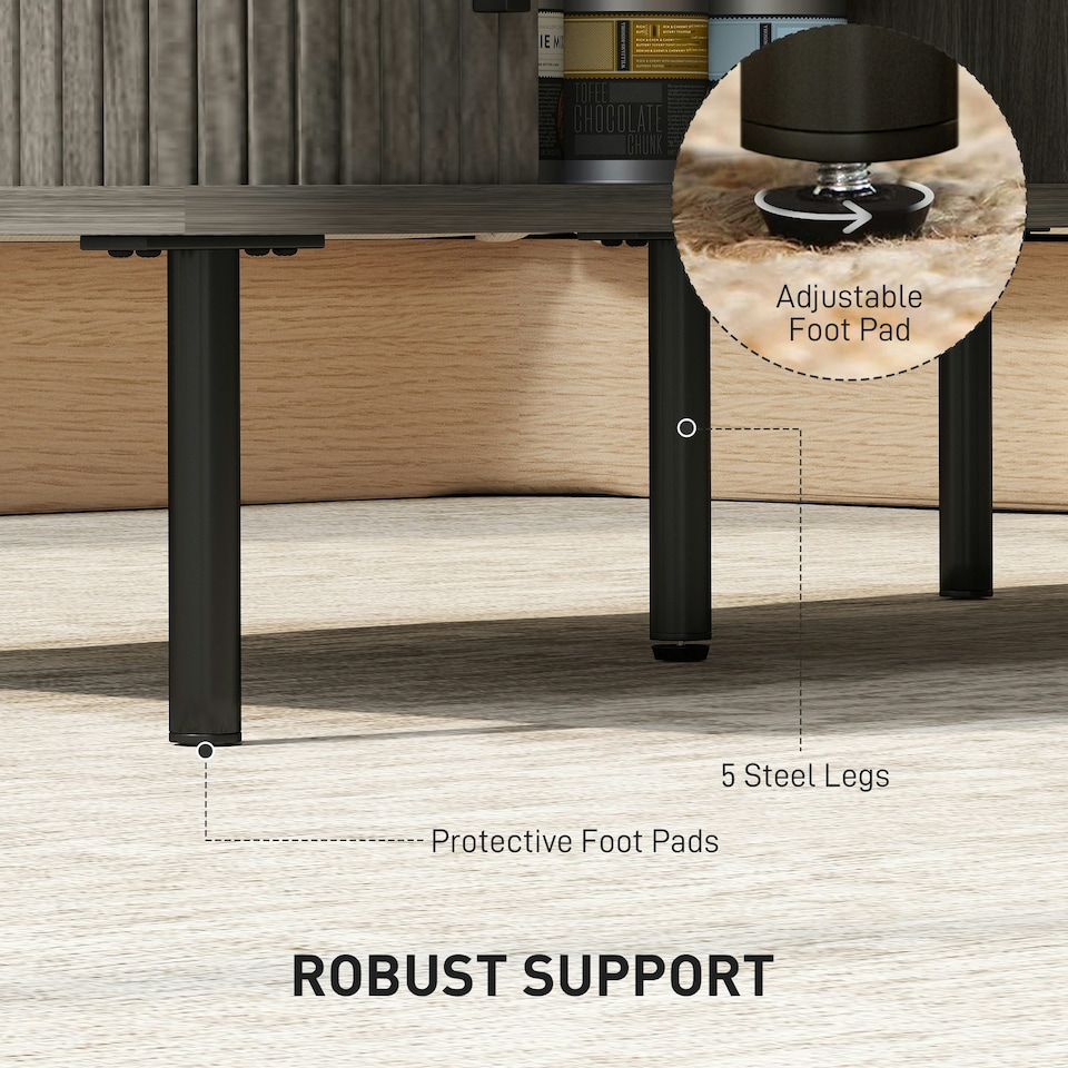 image 1 of HOMCOM Coffee Table with Storage and Sliding Doors for Living Room Grey