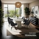 image 8 of Lounge Armchair Living Room Accent Chair 360 Swivel Slim Steel Legs Velvet Fabric  - Set of 4 Black