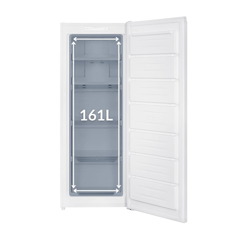 HYE Freestanding Upright Freezer, 161 Litre, 54cm, White
