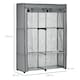 image 3 of HOMCOM Fabric Wardrobe w/ 4 Shelves 2 Hanging Rails Foldable Closets Light Grey