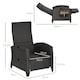 image 7 of Outsunny Garden Recliner w/ Cushion, Reclining Rattan Chair, Dark Grey/Brown