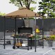 image 9 of Outsunny 2.5x1.5m 8x5 Grill Gazebo Canopy, Double Tiered Outdoor BBQ Gazebo Shelter with 2 Side Shelves for Garden, Patio, Barbecue, Picnic, Khaki