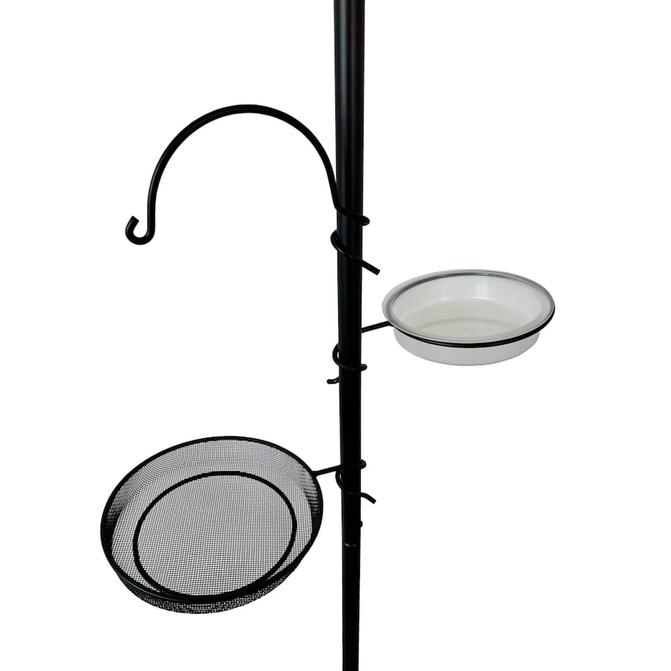 image 1 of Wild Bird Decorative Feeding Station with 4 Feeders, Tray & Bath