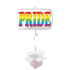 Pride Rainbow Helium Foil Giant Balloon - Inflated Balloon in a Box