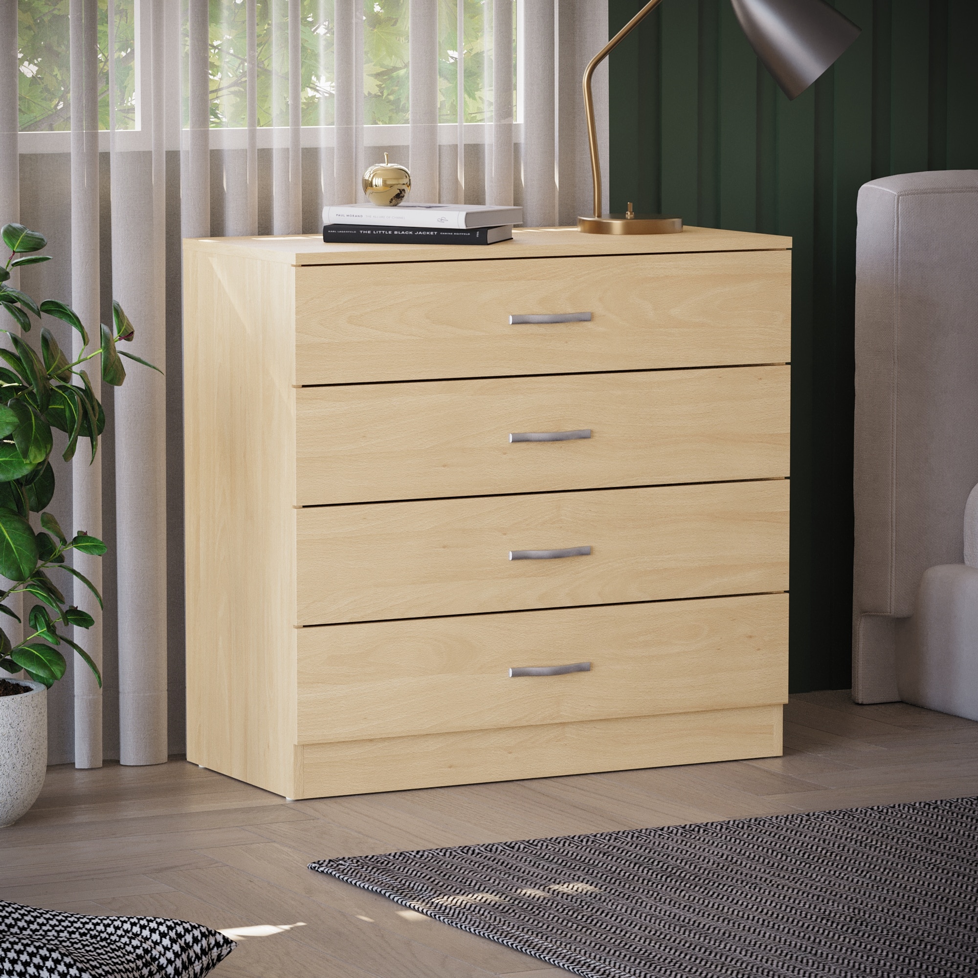 Riano 3 Piece Bedroom Furniture Set Bedside Table, Chest of Drawers